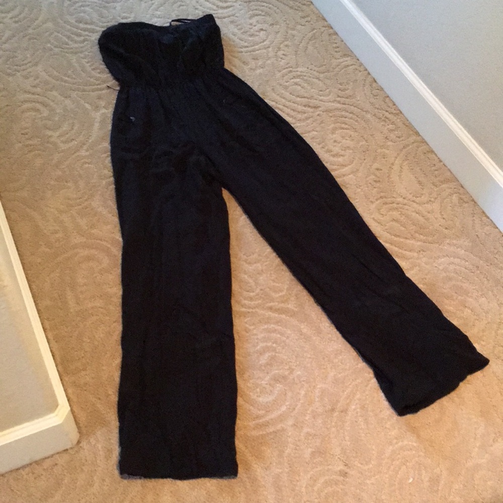 Bcbg strapless black romper
